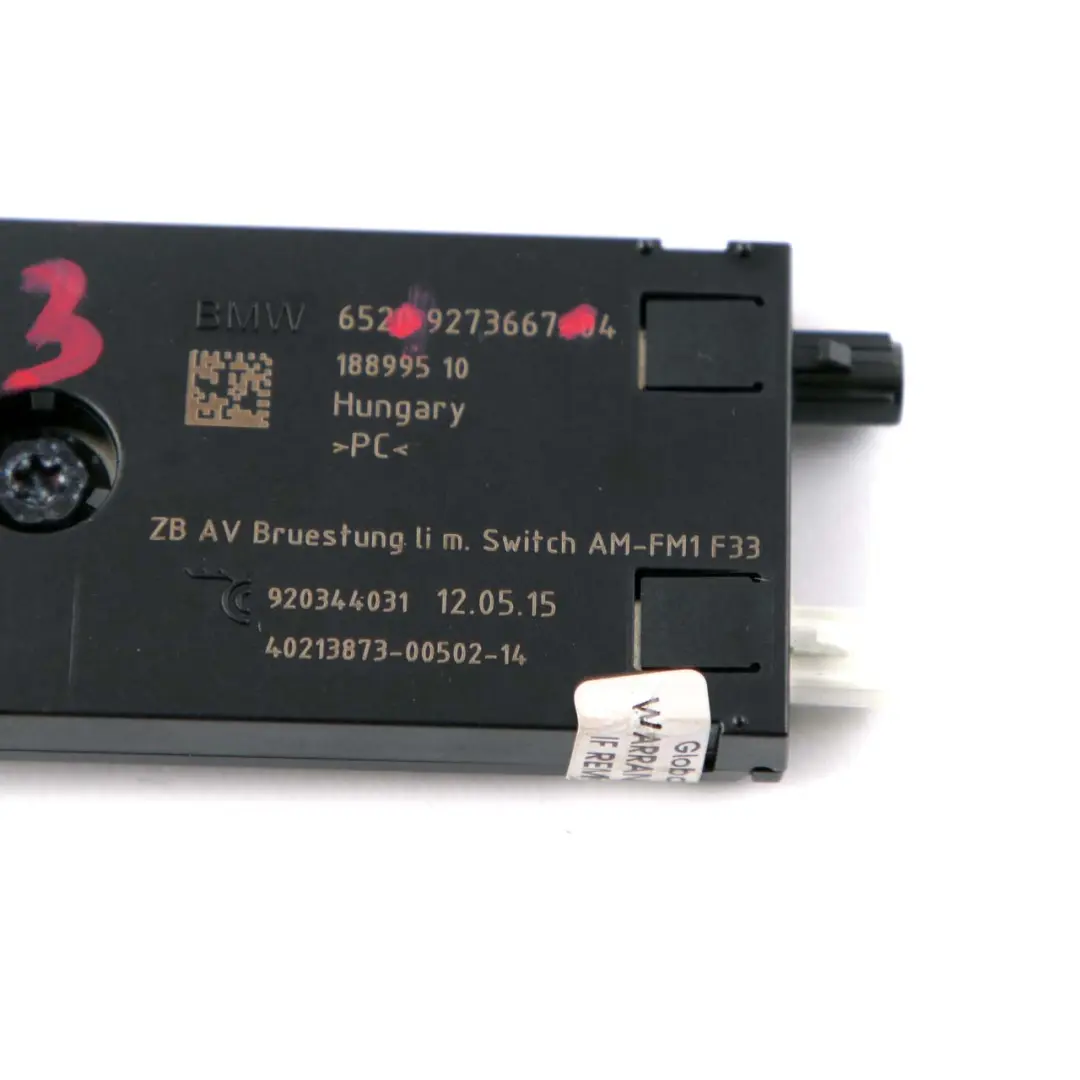 Série 4 F33 F83 M4 Antenne aérienne Unité d'amplification gauche pour BMW à propos du numéro de pièce 9273667 BMW Série 4 F33 F83 M4 Antenne aérienne Unité d'amplification gauche - SKU 9273667 - Numéro de pièce 9273667