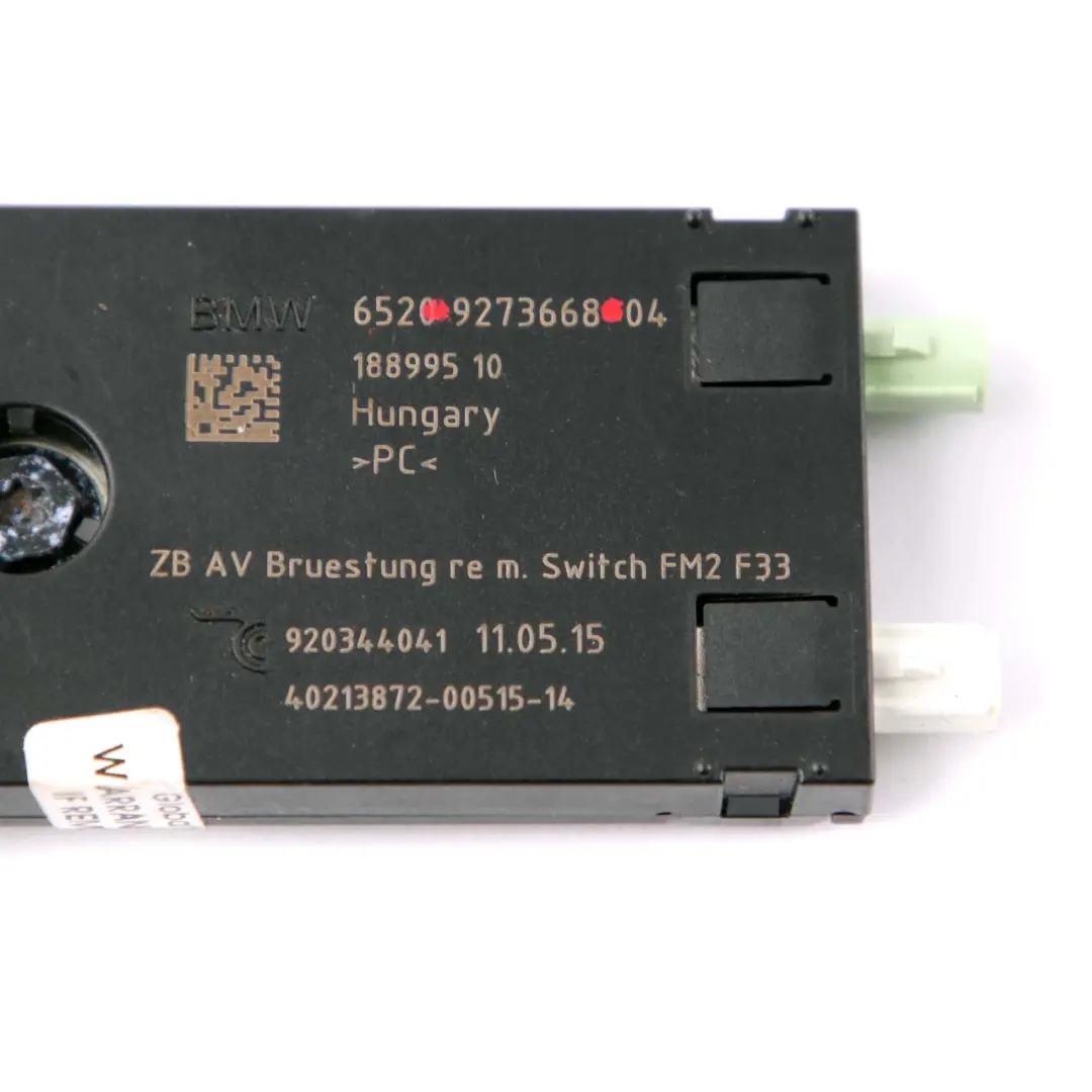 BMW Serie 4 F33 F83 M4 Antena Aérea Amplificador Módulo Derecho - SKU 9273668 - Número de pieza 9273668