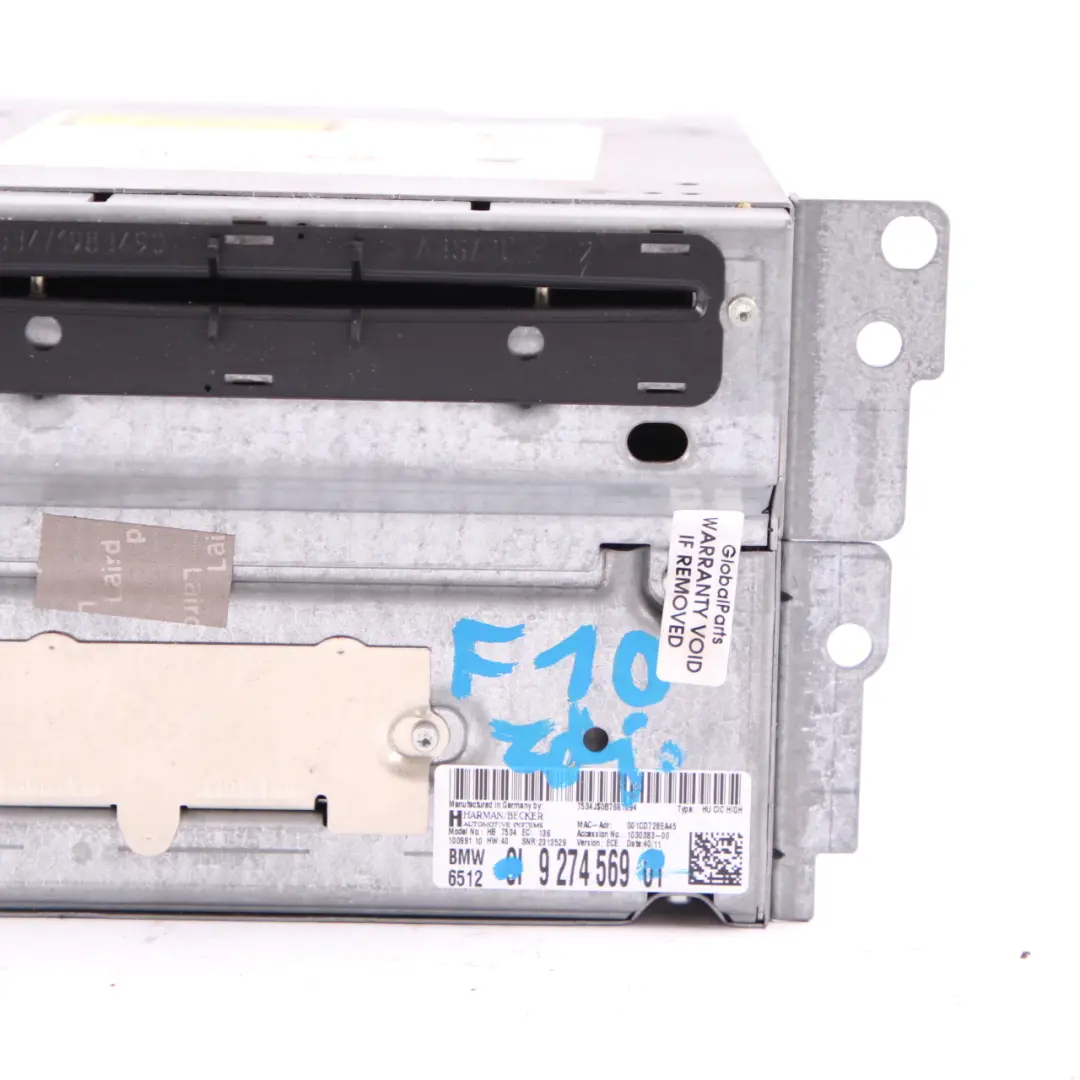  CIC Professional Unit BMW F01 F10 Sat Nav Infotainment Radio Player Head - SKU 9274569 - Part number 9274569