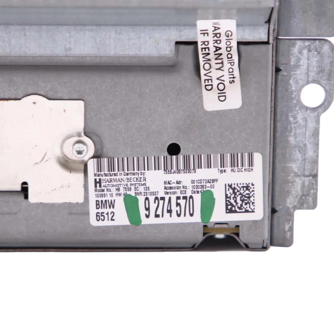 BMW F20 F10 F30 Unité principale Navigation GPS Sat Nav Infotainment DAB - SKU 9274570 - Numéro de pièce 9274570