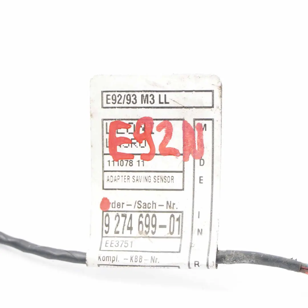  Câble adaptateur BMW E92 LCI Active Pedestrian Protection E93 LCI - SKU 9274699 - Numéro de pièce 9274699