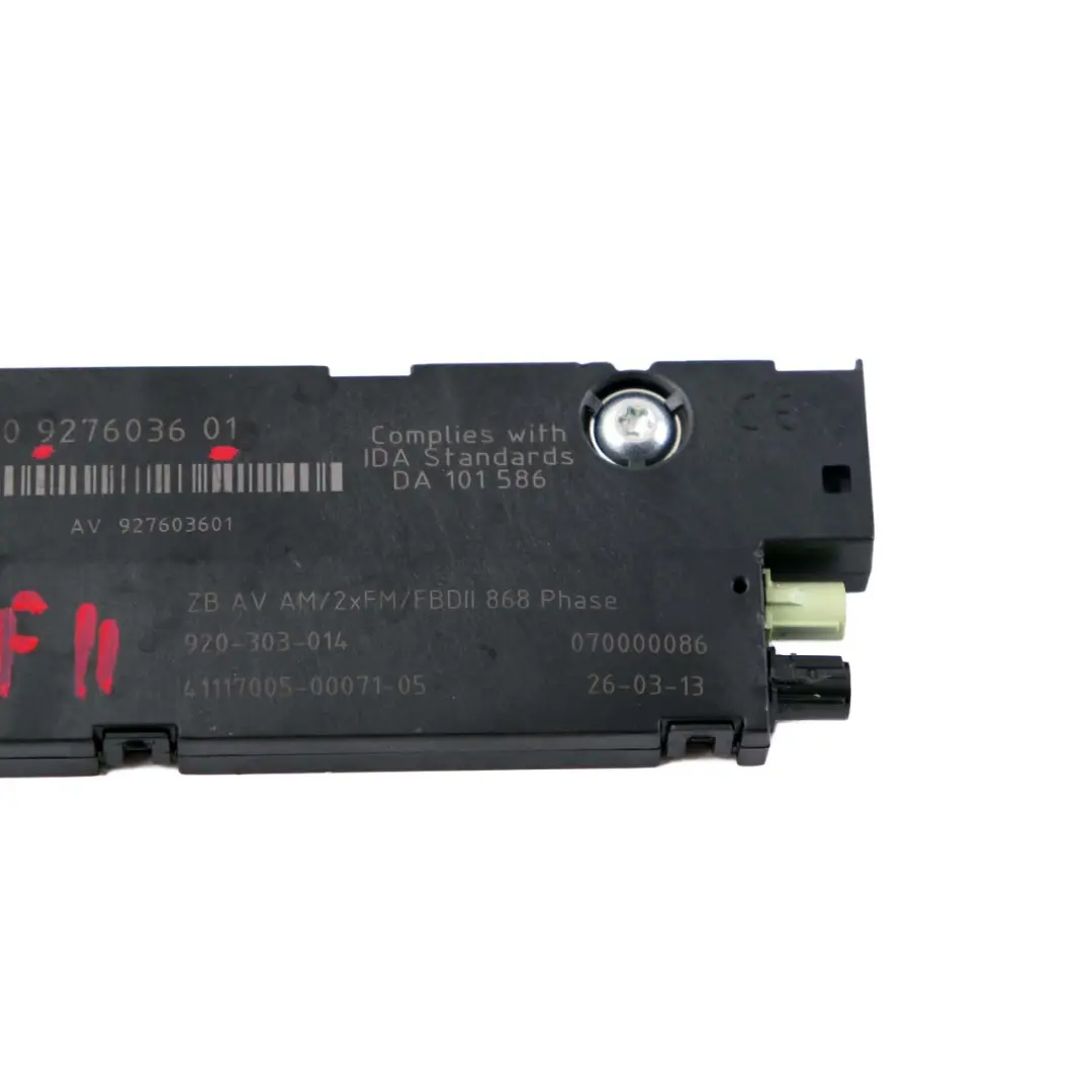 Antenna Aeral Amplifier Diversity 868 MHZ to BMW 5 Series F11 Touring with Part number 9276036 BMW 5 Series F11 Touring Antenna Aeral Amplifier Diversity 868 MHZ - SKU 9276036 - Part number 9276036
