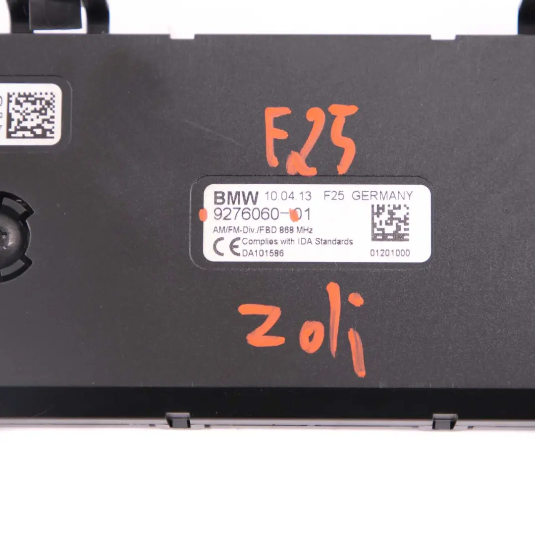 Antenna Diversity BMW X3 F25 Rear Amplifier Control Unit Module 868 MHZ to with Part number 9276060 Antenna Diversity BMW X3 F25 Rear Amplifier Control Unit Module 868 MHZ - SKU 9276060 - Part number 9276060