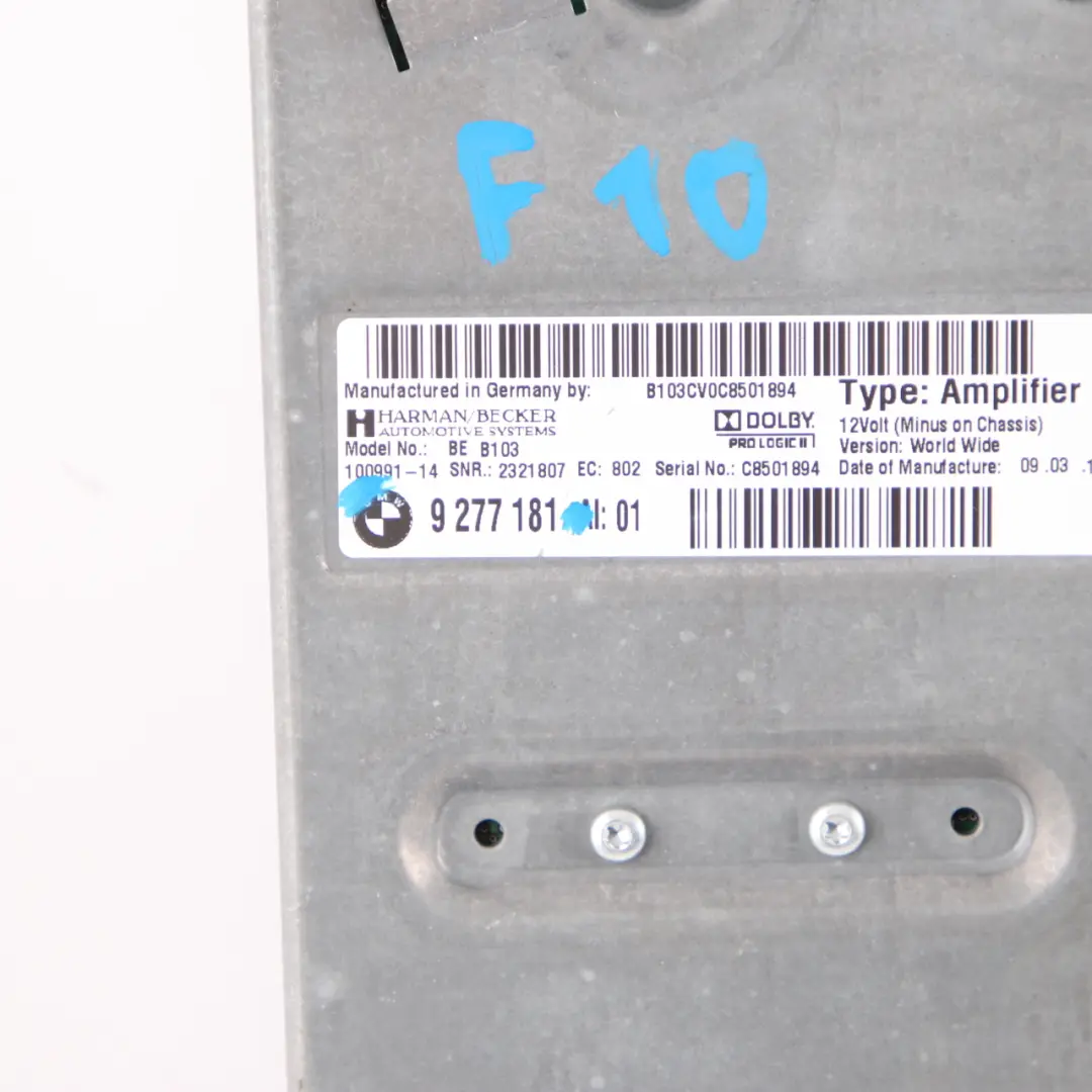 Amplificateur Audio BMW F10 M5 F12 F13 M6 Unit ASD Top HIFI System pour à propos du numéro de pièce 9277181 Amplificateur Audio BMW F10 M5 F12 F13 M6 Unit ASD Top HIFI System - SKU 9277181 - Numéro de pièce 9277181