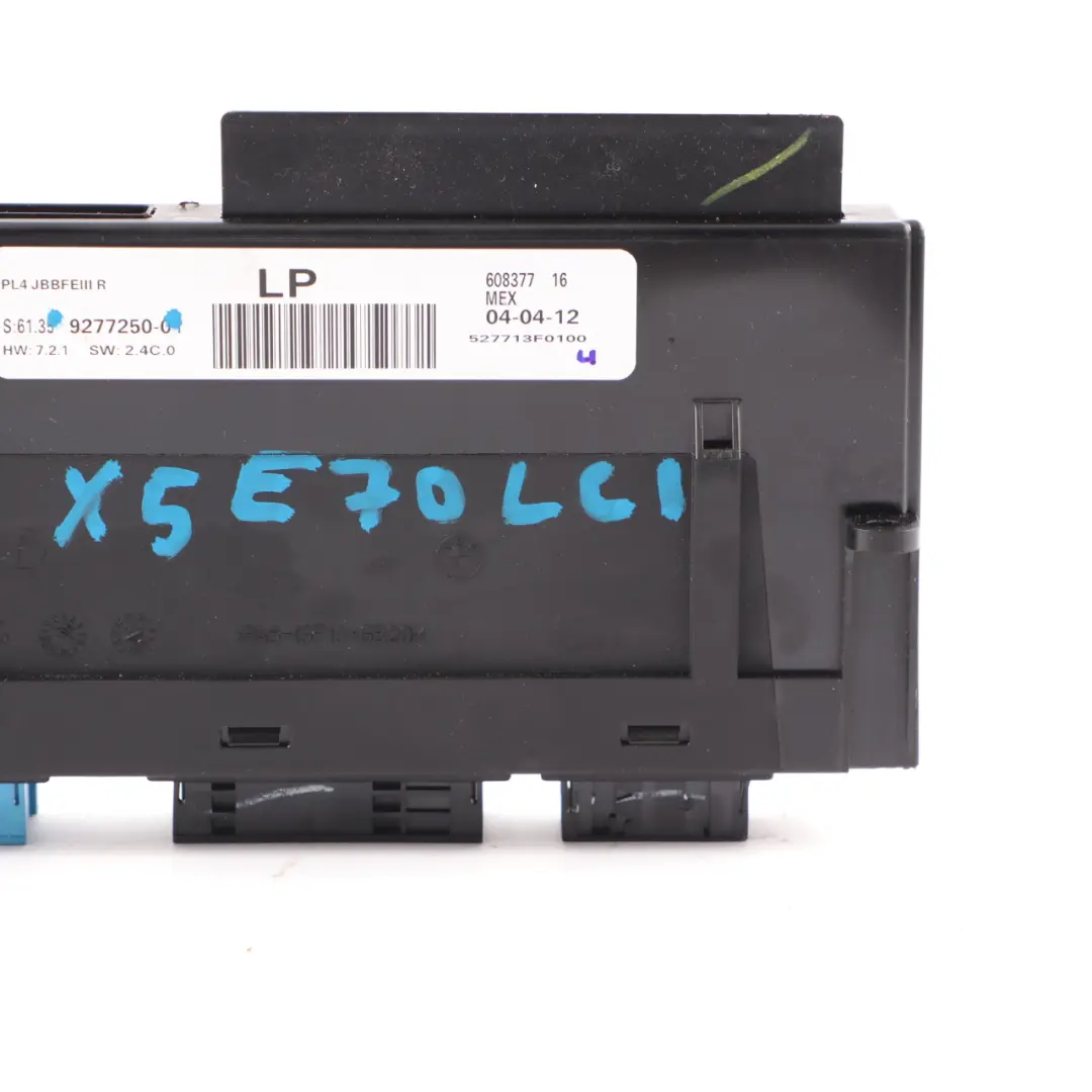 Body Control Module Unit Junction Box PL4 JBBFEIII R ECU to BMW X5 E70 LCI with Part number 9277250 BMW X5 E70 LCI Body Control Module Unit Junction Box PL4 JBBFEIII R ECU - SKU 9277250 - Part number 9277250