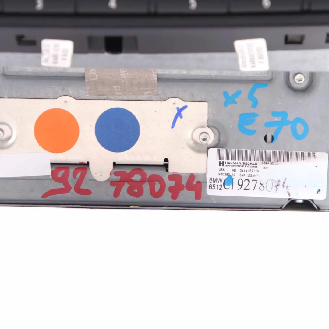 Unità principale CIC DAB Sistema navigazione professionale Controller per BMW X5 E70 con numero di parte 9278074 BMW X5 E70 Unità principale CIC DAB Sistema navigazione professionale Controller - SKU 9278074 - Numero di parte 9278074