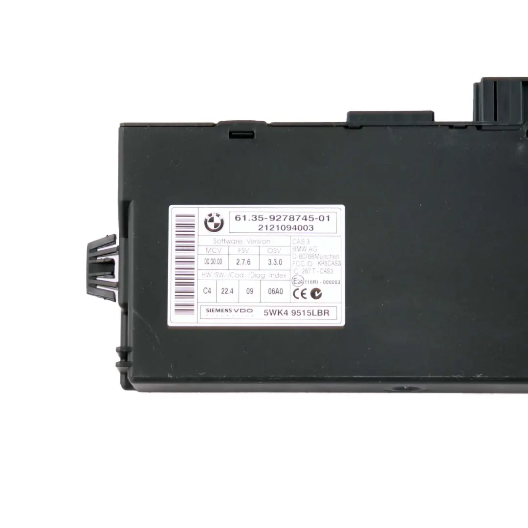 CAS3 Moduł Sterownik CAS BMW E60 E81 E87 E90 E91 E92 E93 - SKU 9278745 - Numer Części 9278745