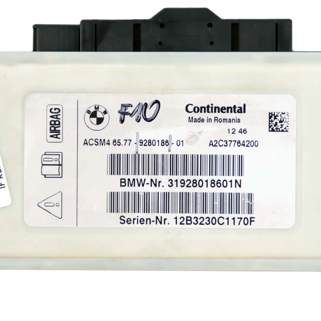 BMW 5 7 F10 F11 F01 F02 F03 LCI Modulo di controllo airbag ECU Unit - SKU 9280186 - Numero di parte 9280185