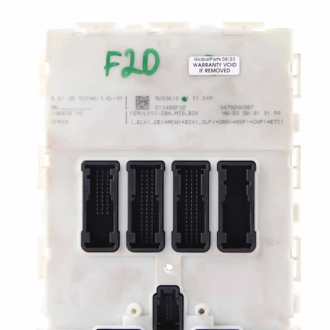 BMW F20 F21 F22 F30 F31 F32 F36 Module Control Unit FEM ECU LR01 - SKU 9280616 - Part number 9280616