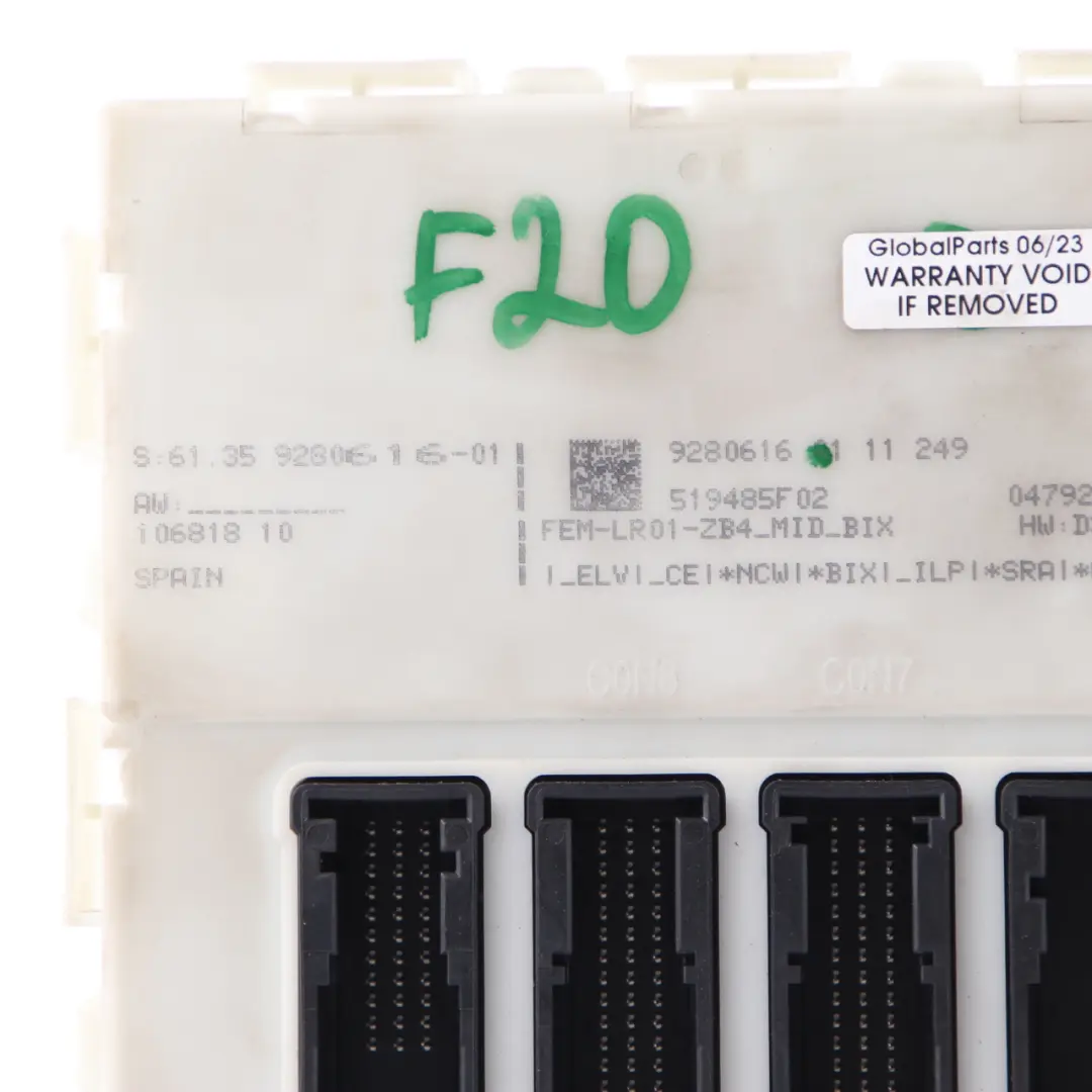 Modul Steuergerät FEM ECU LR01 für BMW F20 F21 F22 F30 F31 F32 F36 mit Teilenummer 9280616 BMW F20 F21 F22 F30 F31 F32 F36 Modul Steuergerät FEM ECU LR01 - SKU 9280616 - Teilenummer 9280616