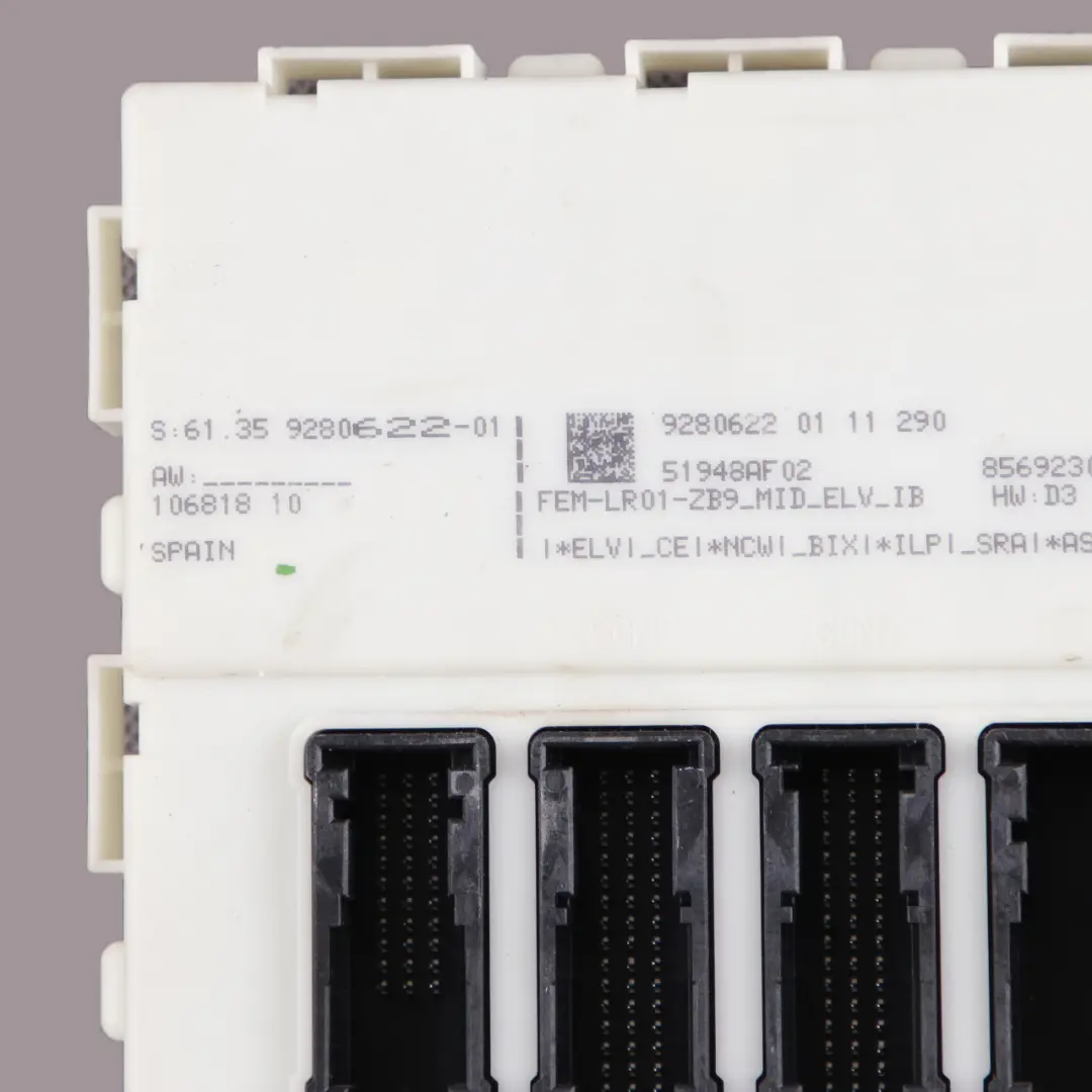 FEM Module BMW F20 F21 F22 F30 F32 ECU Control Unit Fuse Box to with Part number 9280622 FEM Module BMW F20 F21 F22 F30 F32 ECU Control Unit Fuse Box - SKU 9280622 - Part number 9280622