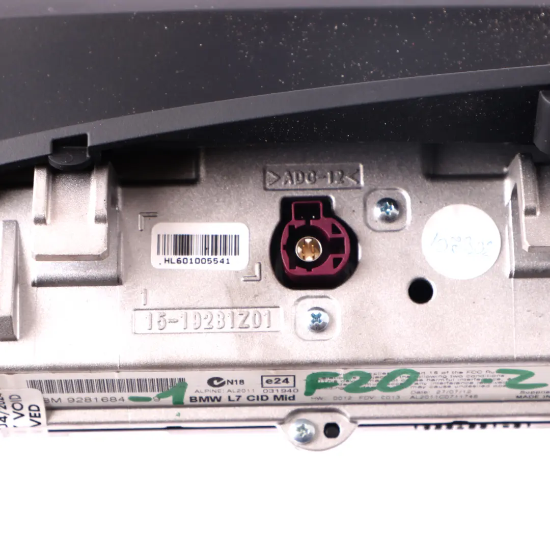  Display Screen BMW F20 F21 F22 Central Information Sat Nav Monitor 6,5" - SKU 9281684-1 - Part number 9281684