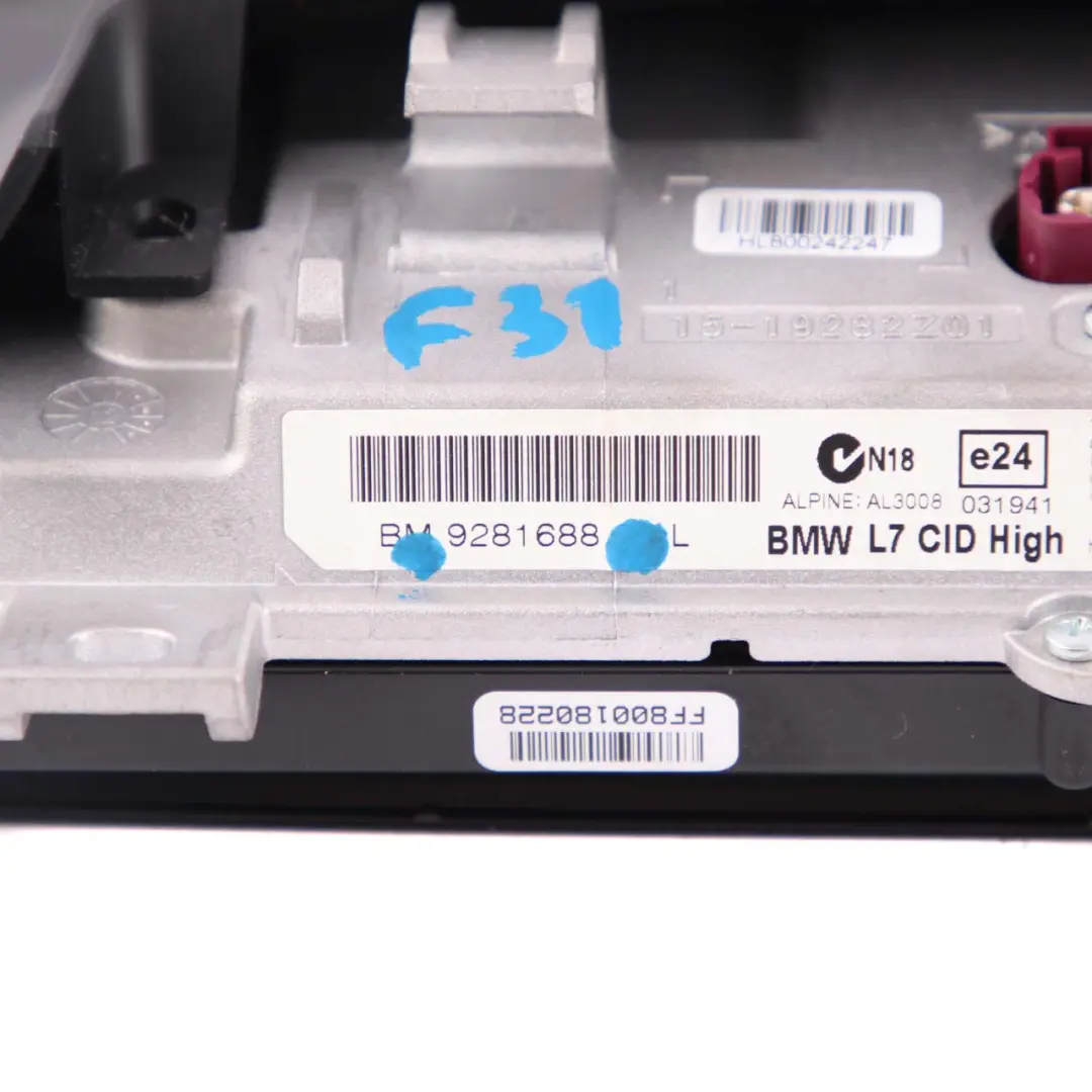 Central Information Display Screen 8,8" Professional BMW F30 F31 F32 F33 - SKU 9281688 - Part number 9281688
