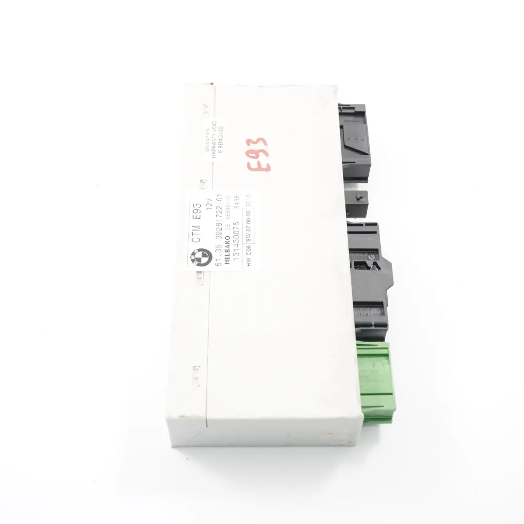BMW E93 Cabrio Convertible Folding Top Roof ECU Module CTM - SKU 9281722 - Part number 9281722