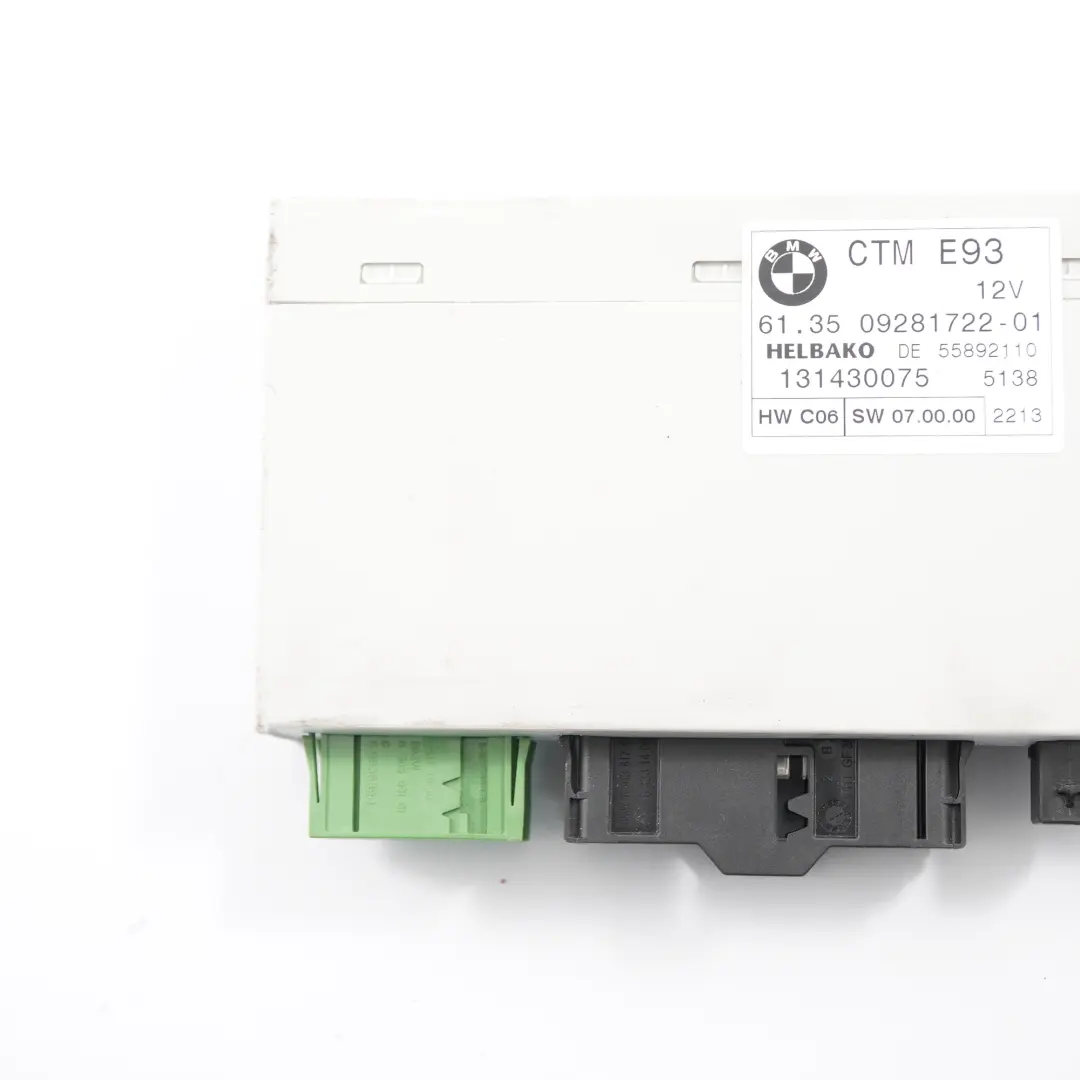 BMW E93 Cabrio Convertible Folding Top Roof ECU Module CTM - SKU 9281722 - Part number 9281722