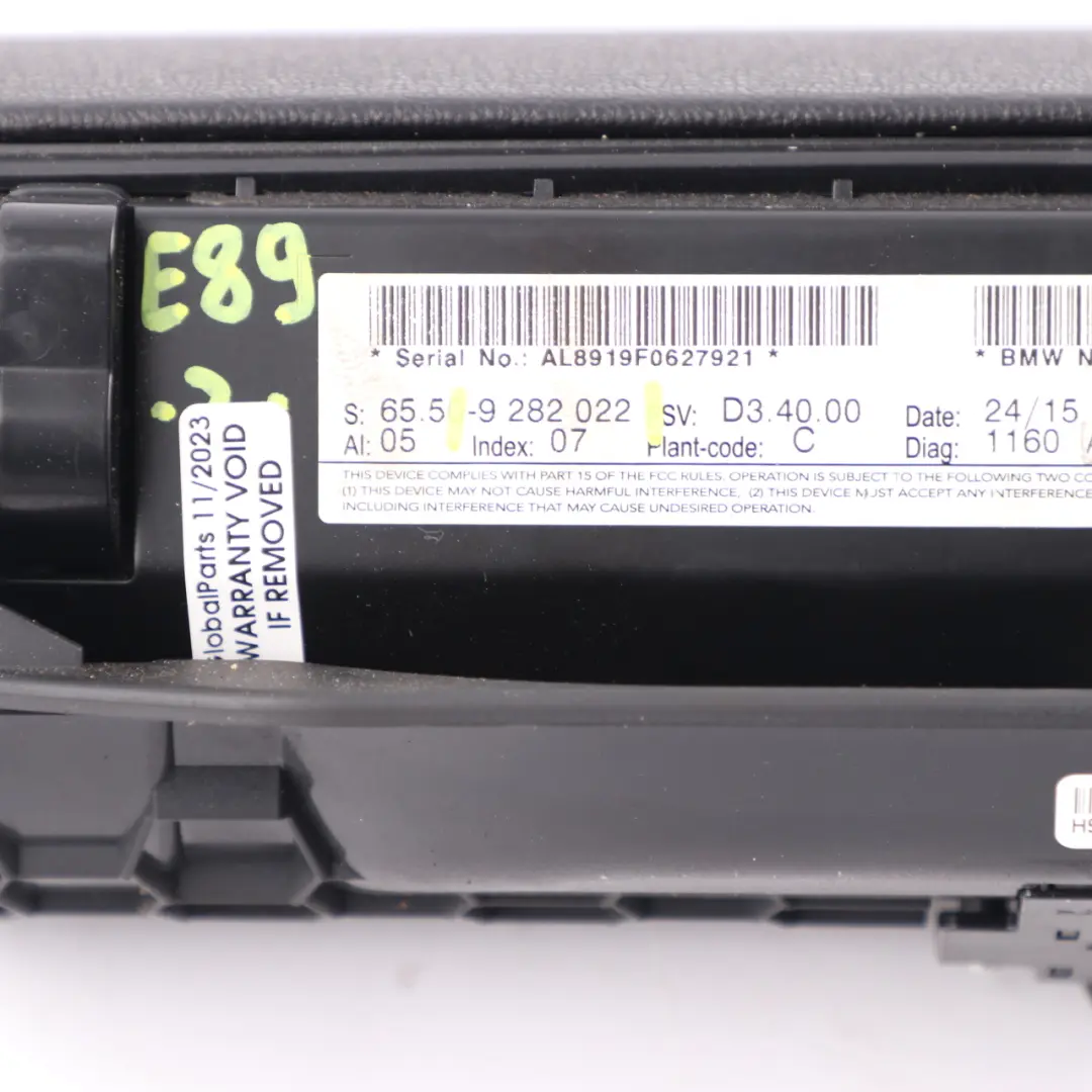 BMW Z4 E89 Ecran central d'information Ecran tableau Moniteur navigation - SKU 9282022 - Numéro de pièce 9282022