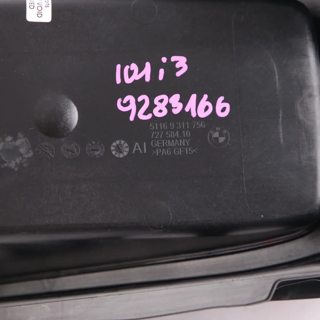 BMW i3 I01 Console Centrale Accoudoir Central Support de Plateau Noir 9311756 - SKU 9283166 - Numéro de pièce 9283166