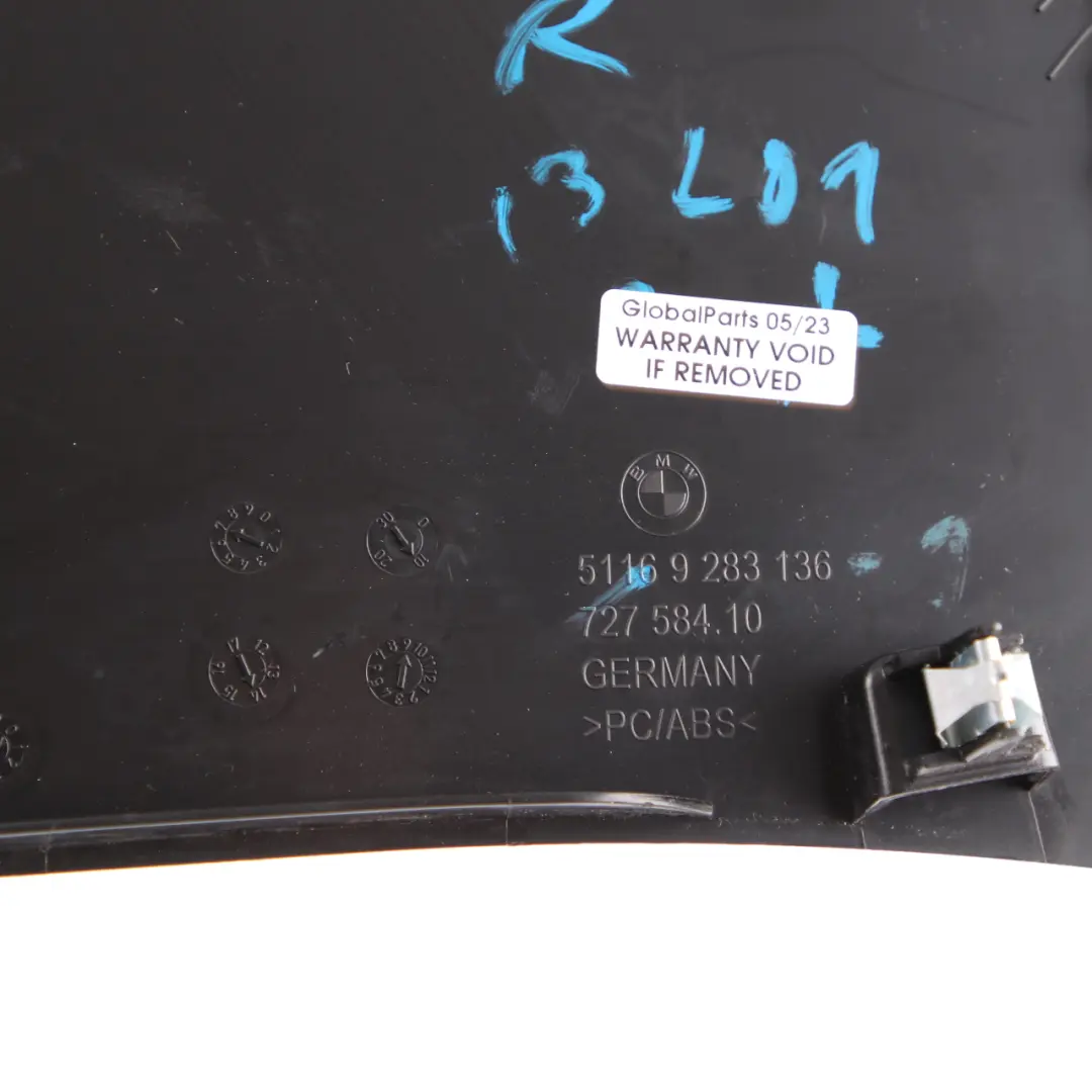 BMW i3 I01 Centre Console Trim Cover Panel Right O/S Black 9283136 - SKU 9283183-1 - Part number 9283183