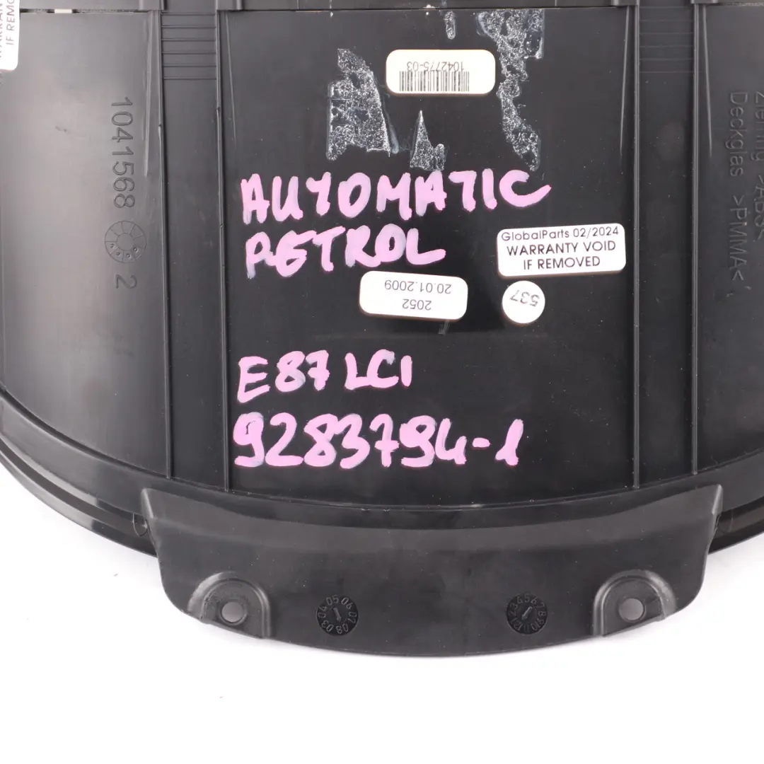 Instrument Cluster Speedo Clocks Meter Automatic to BMW E81 E87 E88 Petrol with Part number 9283794 BMW E81 E87 E88 Petrol Instrument Cluster Speedo Clocks Meter Automatic - SKU 9283794-1 - Part number 9283794