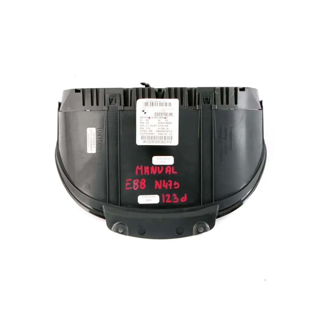 BMW E81 E82 E88 E87 LCI 123d N47S Speedo Clocks Instruments MPH Manual - SKU 9283806 - Part number 9187051