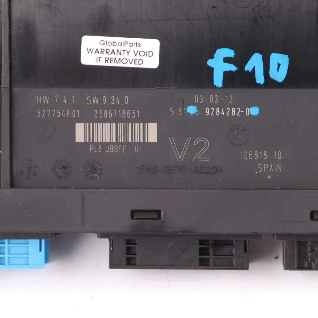 BMW F10 Karosseriesteuermodul ECU Junction Box PL6 JBBFE III V2 - SKU 9284282 - Teilenummer 9284282