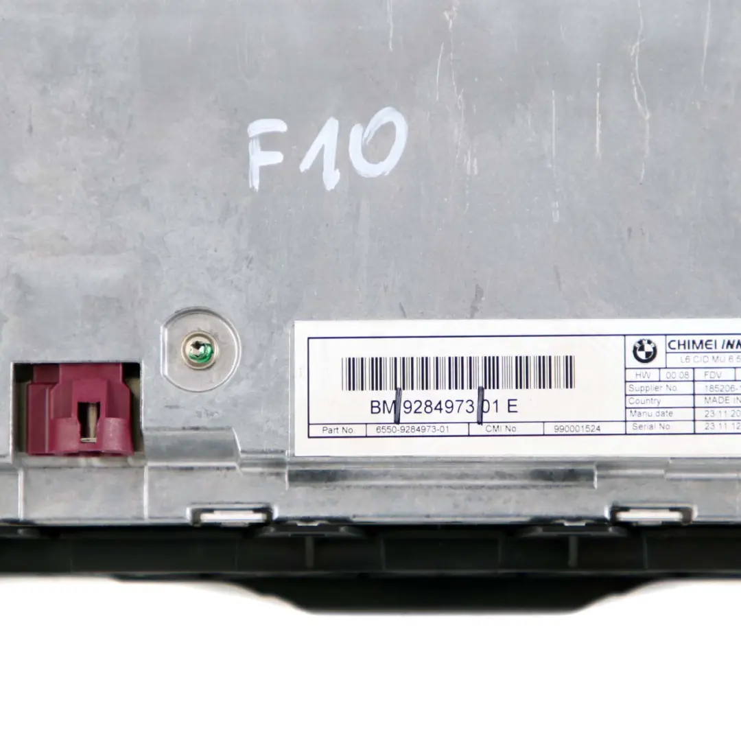  Ecran D'Affichage BMW F10 F11 On Board Central Information Monitor 6,5" - SKU 9284973 - Numéro de pièce 9284973