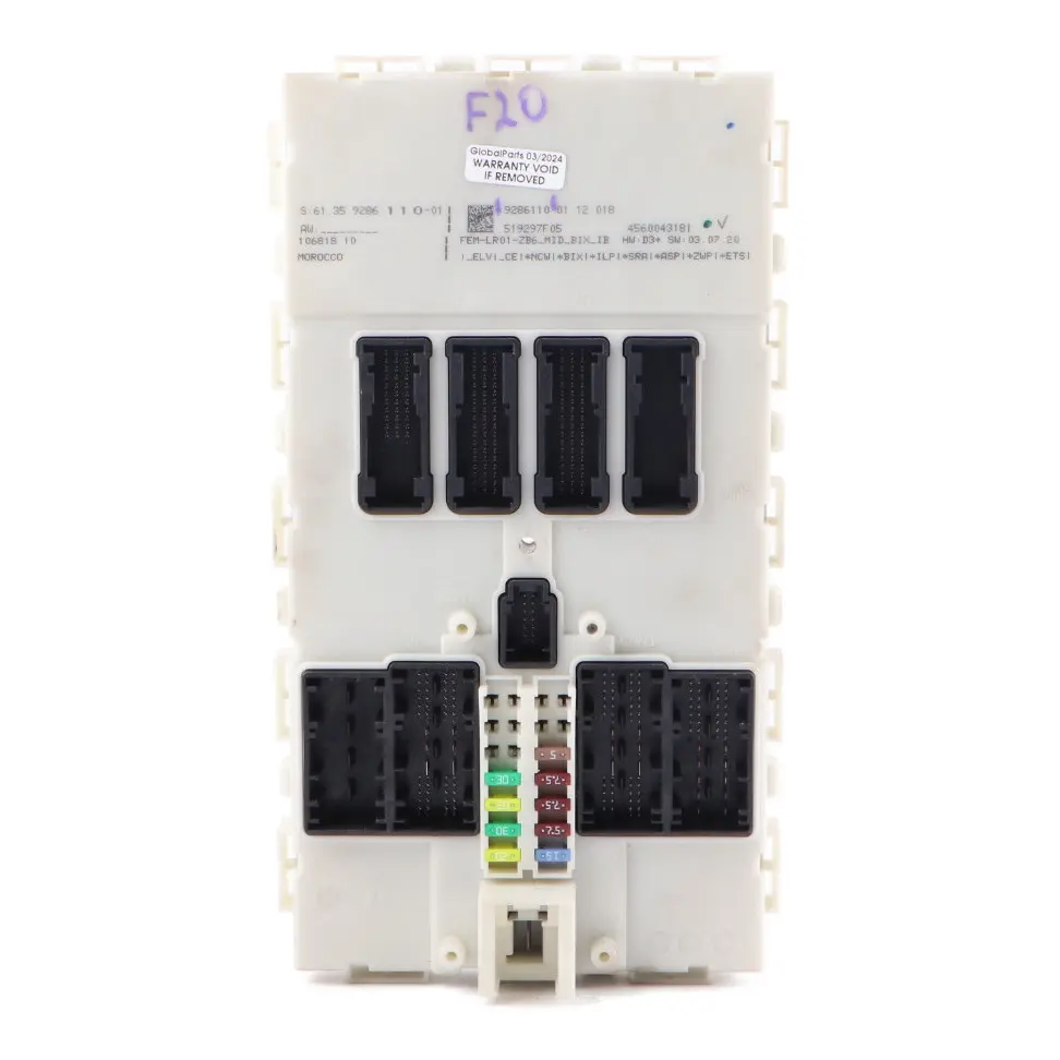 Module Contrôle Confort Carrosserie FEM ECU LR01 pour BMW F20 F21 F30 F31 F32 à propos du numéro de pièce 9286110 BMW F20 F21 F30 F31 F32 Module Contrôle Confort Carrosserie FEM ECU LR01 - SKU 9286110 - Numéro de pièce 9286110