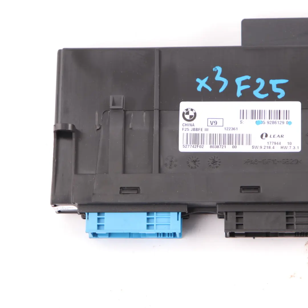 Body Control Module ECU Junction Box JBBFE III V9 to BMW X3 F25 with Part number 9286129 BMW X3 F25 Body Control Module ECU Junction Box JBBFE III V9 - SKU 9286129 - Part number 9286129