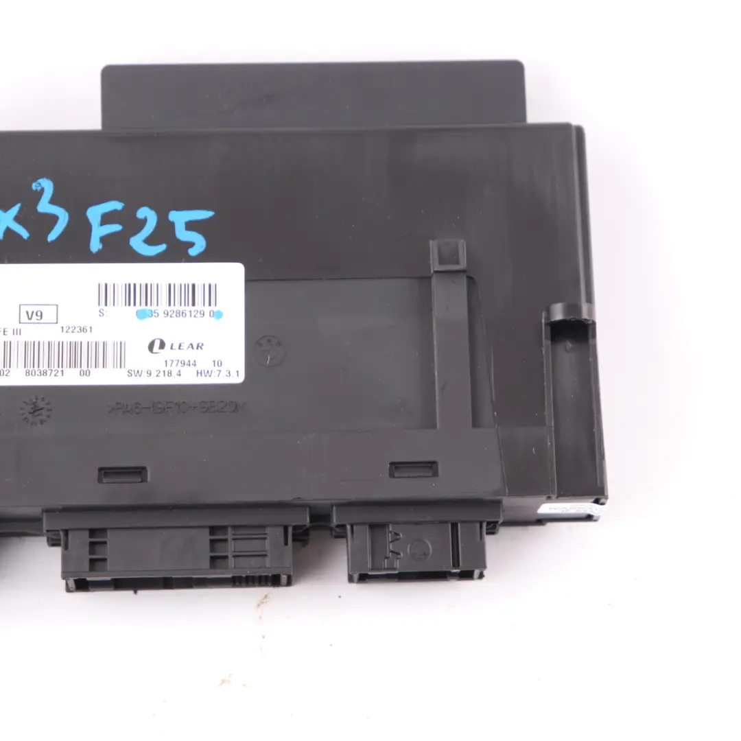 BMW X3 F25 Body Control Module ECU Junction Box JBBFE III V9 - SKU 9286129 - Part number 9286129