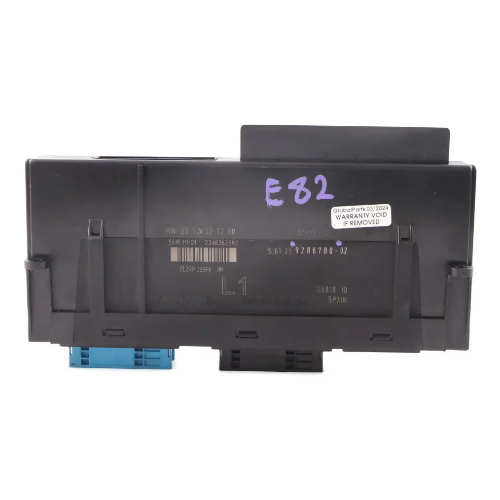  Módulo BMW E82 Caja De Conexiones Cuerpo Confort Unidad De Control - SKU 9286780 - Número de pieza 9364819