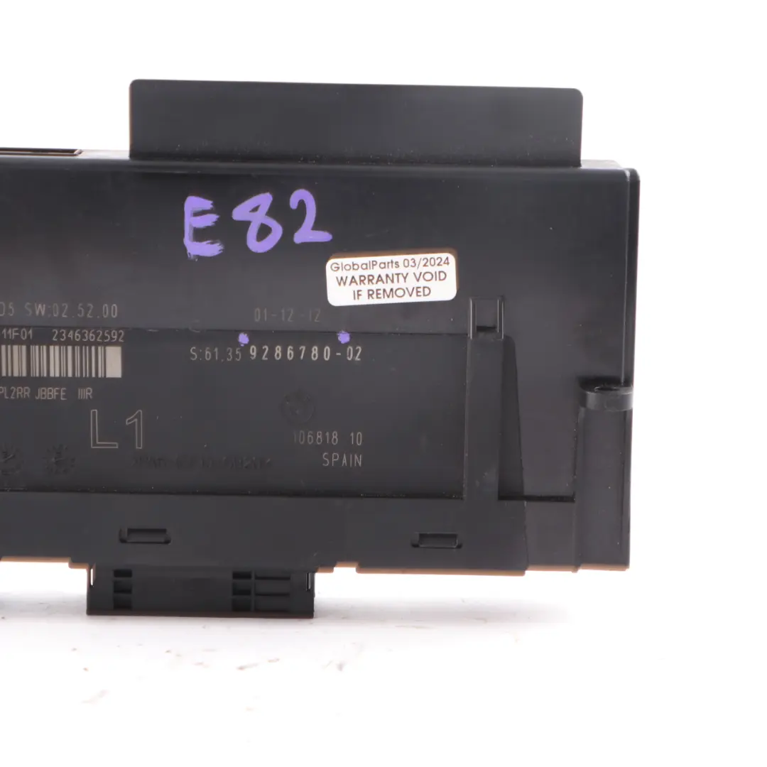  Modul BMW E82 Abzweigdose Karosserie Komfort Steuergerät - SKU 9286780 - Teilenummer 9364819
