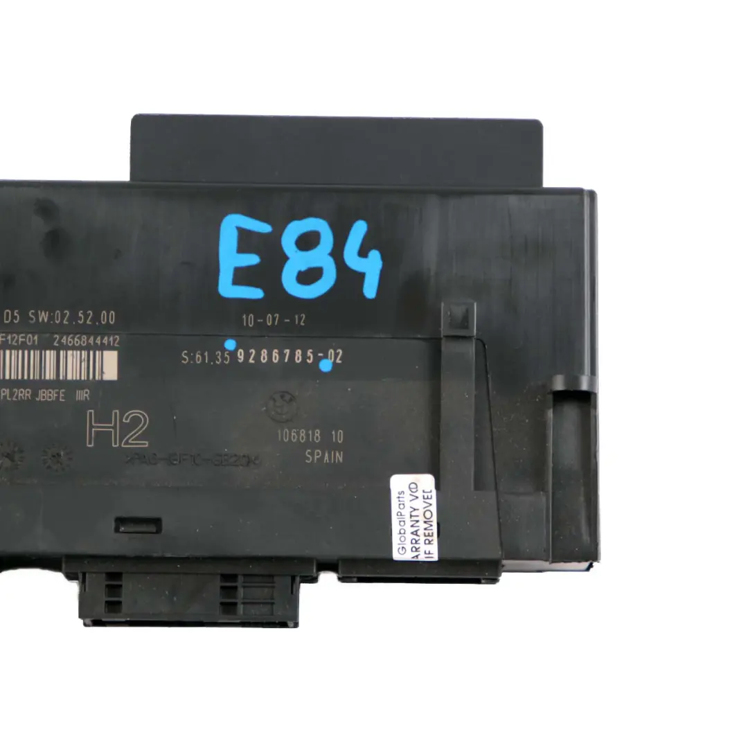 BMW X1 E84 ECU Modulo Controllo Corpo Scatola Giunzione H2 PL2RR JBBFE IIIR - SKU 9286785 - Numero di parte 9286785