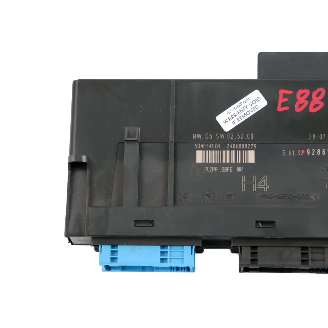 BMW 1 E88 ECU Body Control Module H4 Junction Box PL2RR JBBFE IIIR - SKU 9286789 - Part number 9286789