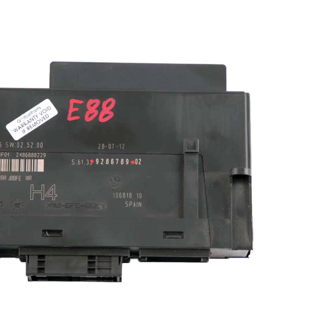 BMW E88 ECU Modulo controllo corpo H4 Scatola giunzione PL2RR JBBFE IIIR - SKU 9286789 - Numero di parte 9286789