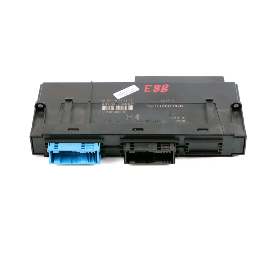 ECU Modulo controllo corpo H4 Scatola giunzione PL2RR JBBFE IIIR per BMW E88 con numero di parte 9286789 BMW E88 ECU Modulo controllo corpo H4 Scatola giunzione PL2RR JBBFE IIIR - SKU 9286789 - Numero di parte 9286789
