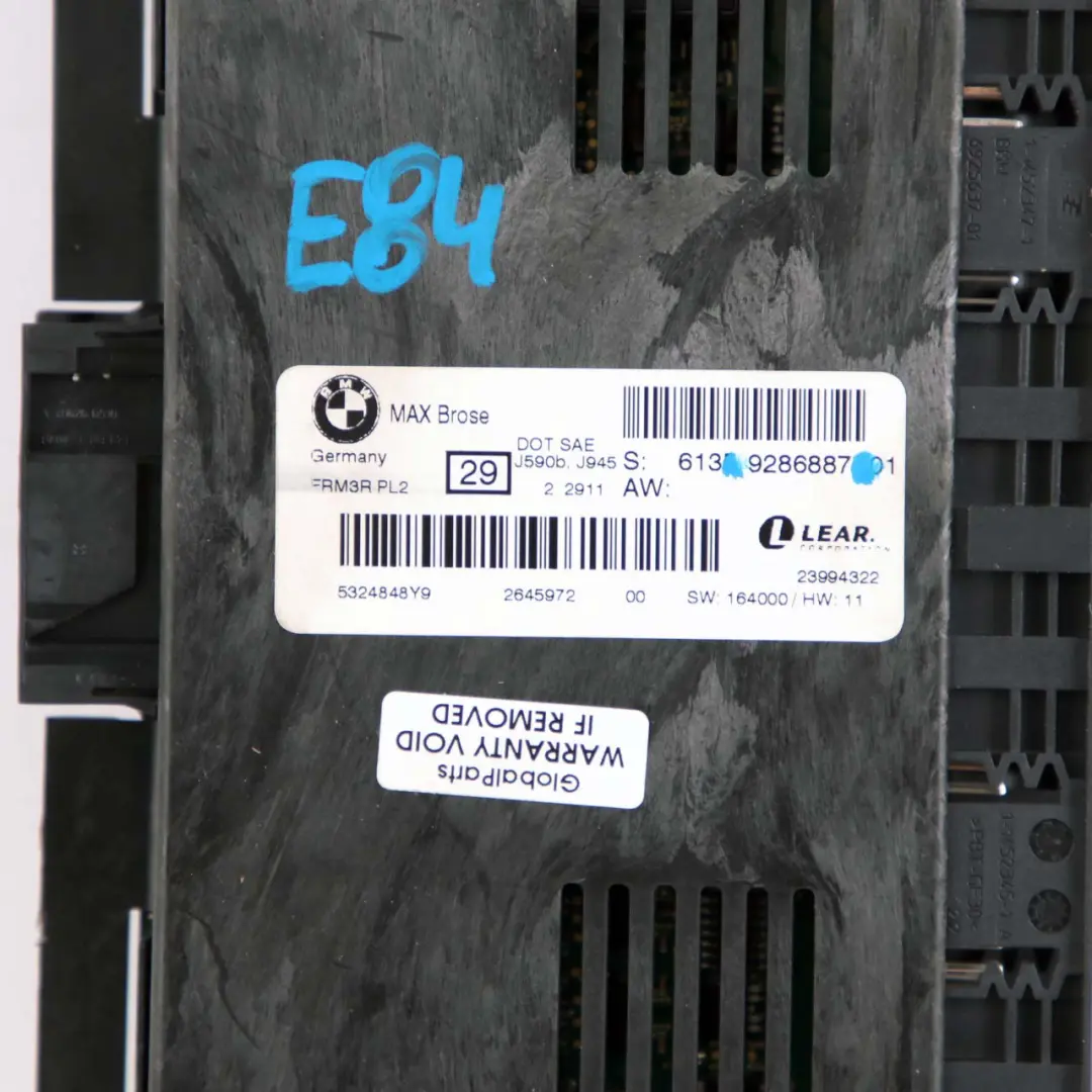 Brose Footwell Luz Módulo Unidad Control ECU Lear FRM PL2 para BMW X1 E84 Max con número de pieza 9286887 BMW X1 E84 Max Brose Footwell Luz Módulo Unidad Control ECU Lear FRM PL2 - SKU 9286887 - Número de pieza 9286887