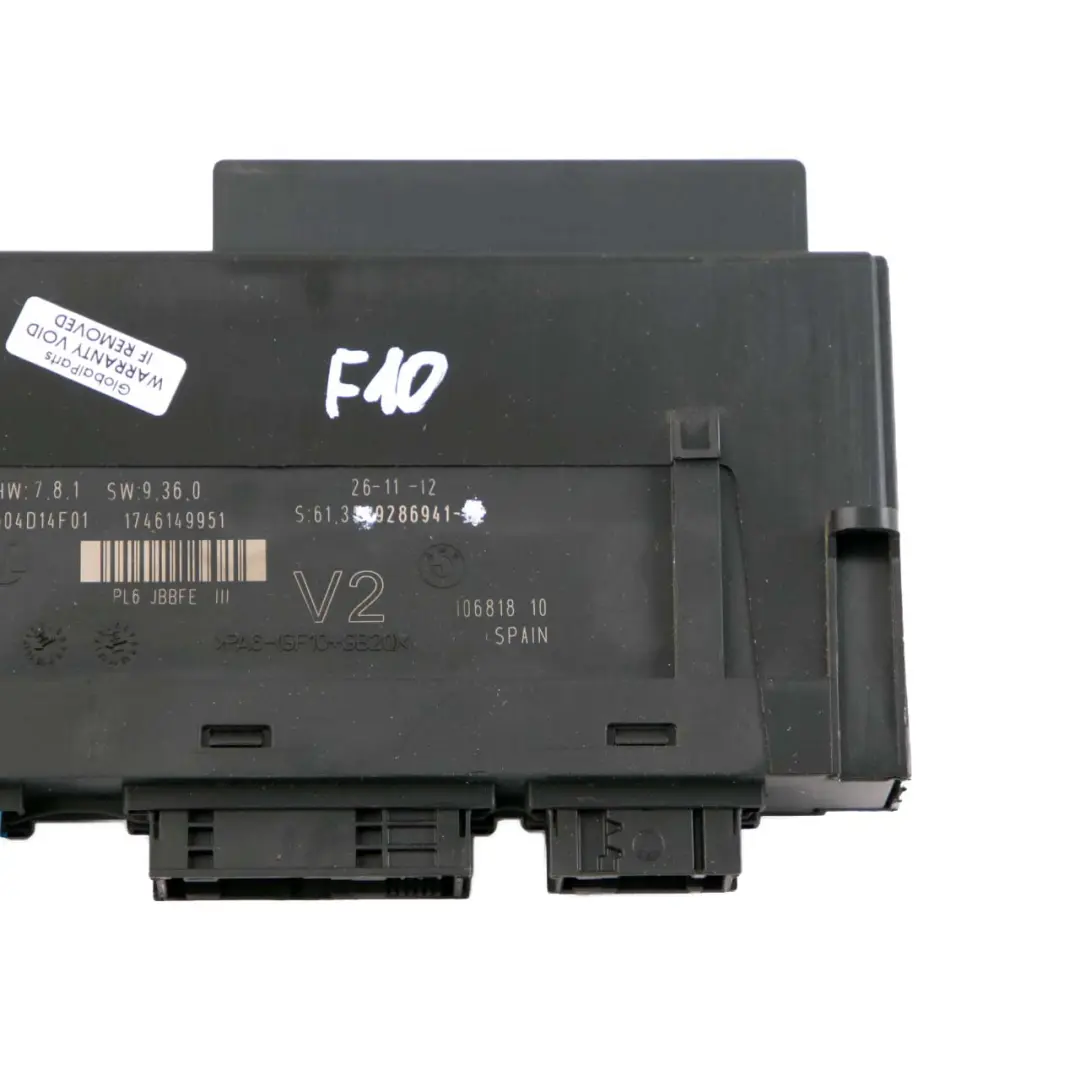 BMW F10 ECU Body Control Module Junction Box V2 PL6 JBBFE III - SKU 9286941 - Part number 9286941