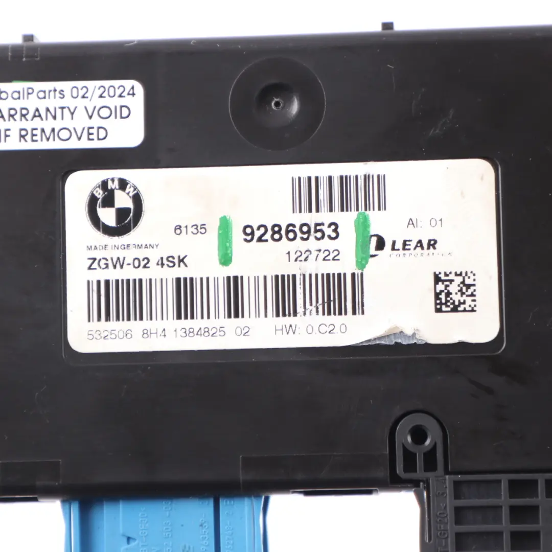 BMW X3 F25 Central Gateway Module Control Unit Lear ZGW-02 4SK - SKU 9286953 - Part number 9286953