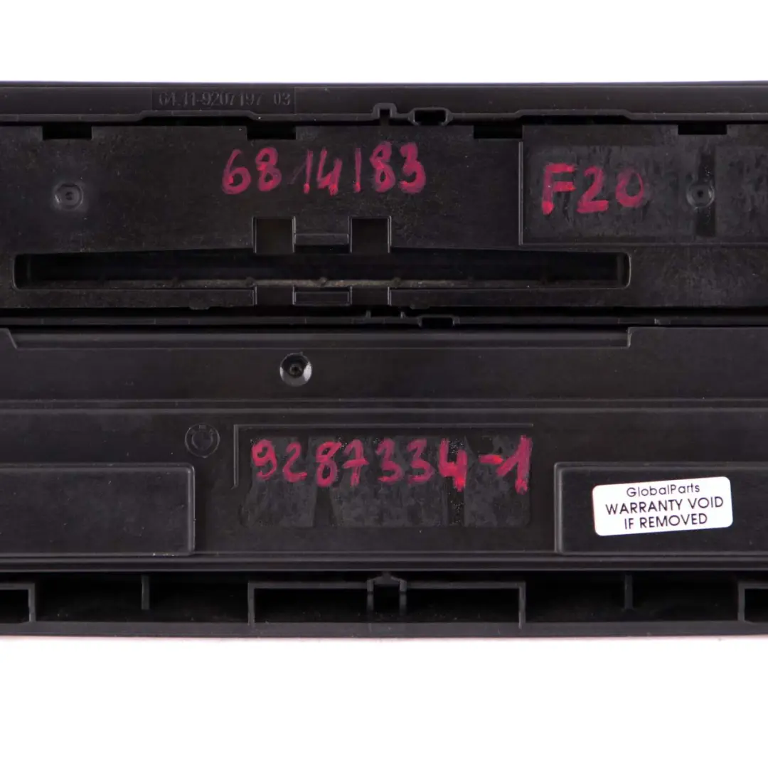 BMW 1 Series F20 F21 AC Air Conditioning Radio Audio FBM Control Unit Panel - SKU 9287334-1 - Part number 9287334