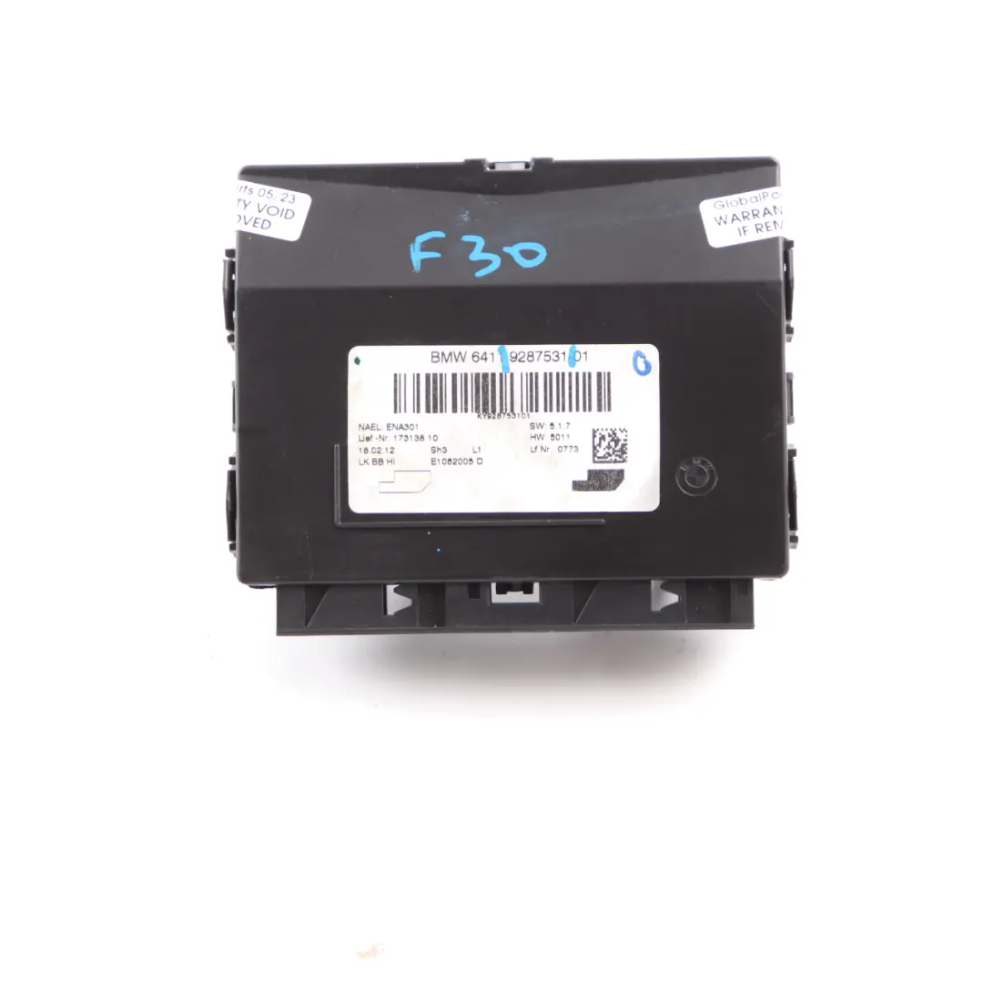 BMW F20 F21 F30 F31 Heater Control Unit Module Air Conditioning ECU - SKU 9287531 - Part number 9287531