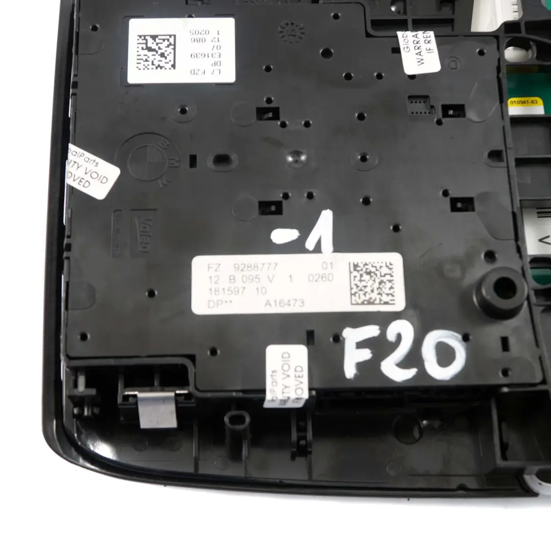 BMW F20 F21 F31 Tetto Interno Funzione Interruttore Luce Centrale Nero - SKU 9288777-1 - Numero di parte 9288777