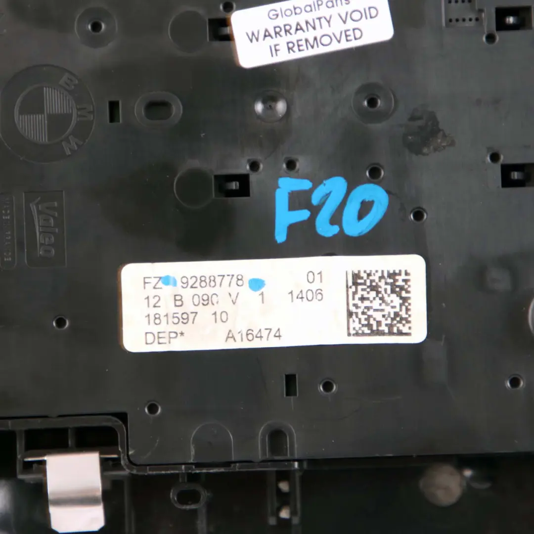  Control Luces Techo BMW F20 F21 F30 F31 Unidad Interruptor Módulo Techo - SKU 9288778 - Número de pieza 9288778