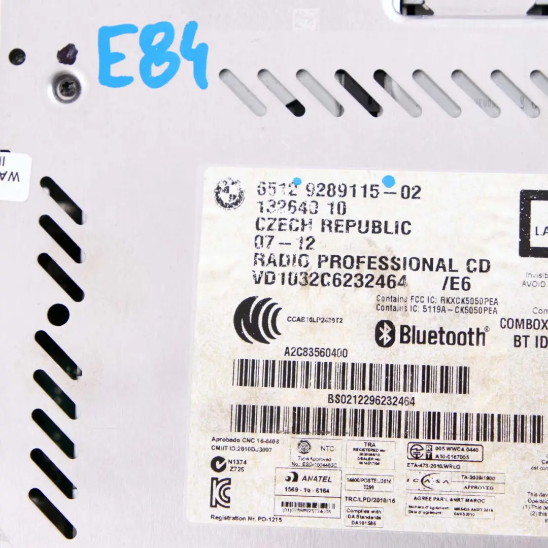 Radio Professional BMW E81 E87 E90 E91 LCI Autoradio CD Bluetooth to with Part number 9289115 Radio Professional BMW E81 E87 E90 E91 LCI Autoradio CD Bluetooth - SKU 9289115 - Part number 9289115