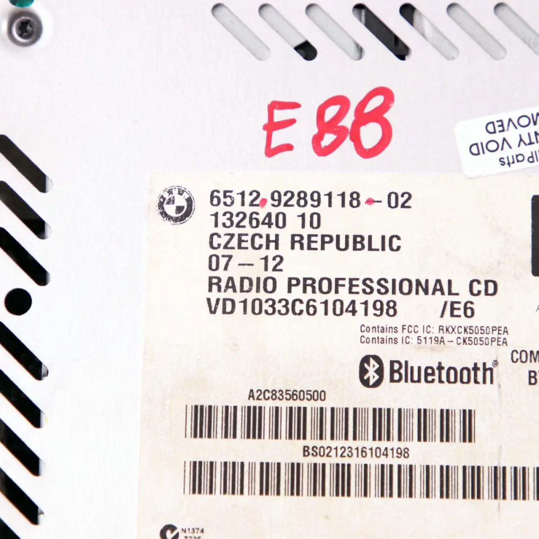 BMW E81 E87 E90 E91 E92 LCI Radio CD Professional DAB - SKU 9289118 - Numer Części 9289118