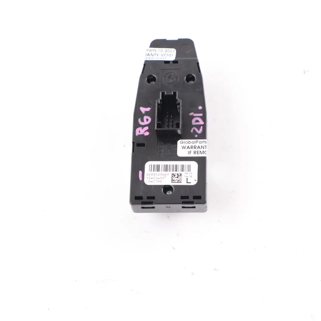 Mini F56 R61 Interrupteur lève-vitre électrique avant Panneau côté conducteur - SKU 9289625 - Numéro de pièce 9289625