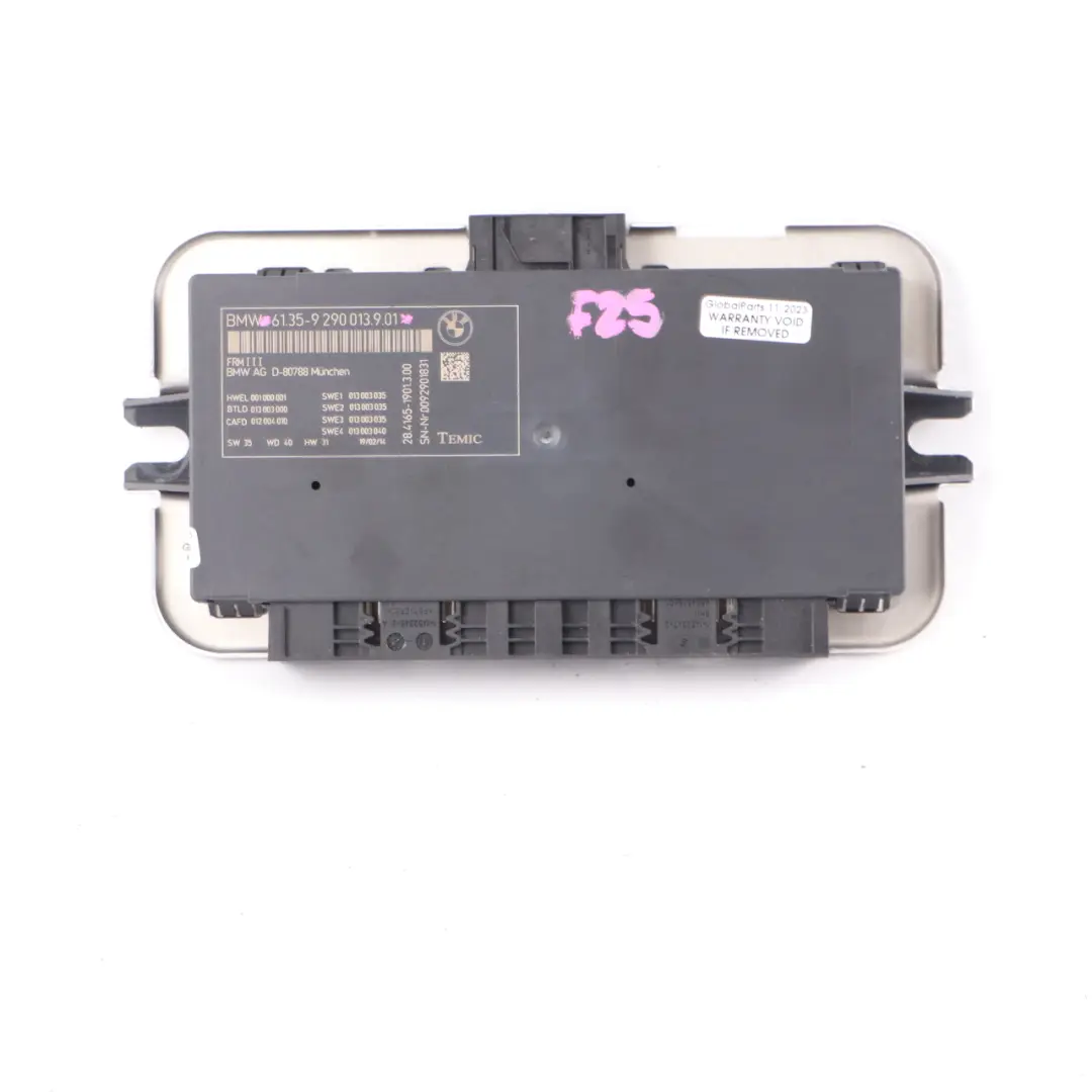 BMW X3 F25 Fußraumlicht-Steuergerät Modul ECU FRM III TEMIC - SKU 9290013 - Teilenummer 9290013