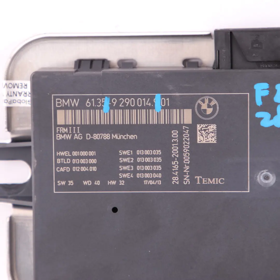 BMW X3 F25 Module d'éclairage de contrôle de l'espace piéton ECU FRM3 - SKU 9290014 - Numéro de pièce 9290014