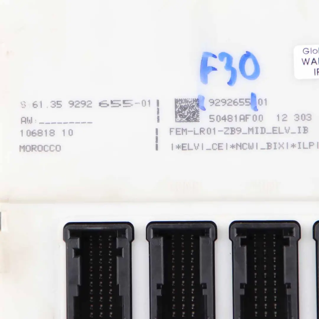 BMW F20 F21 F22 F30 F31 F32 F36 Module Control Unit FEM ECU LR01 - SKU 9292655 - Part number 9292655