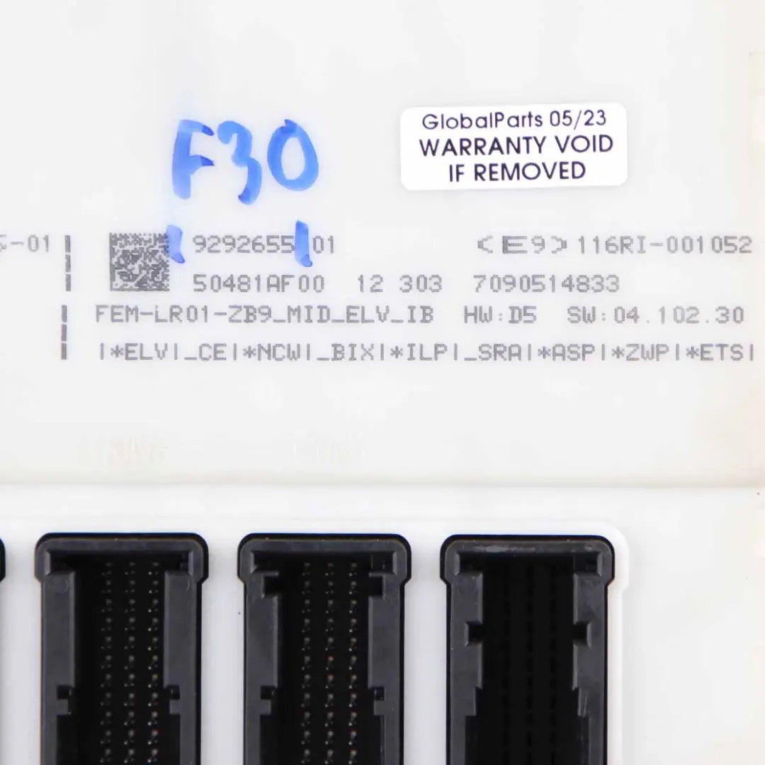 BMW F20 F21 F22 F30 F31 F32 F36 Module Control Unit FEM ECU LR01 - SKU 9292655 - Part number 9292655