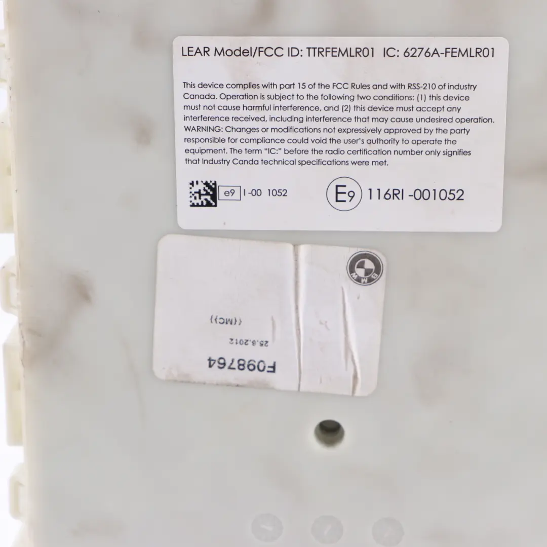 Module BMW F30 FEM Body Control Unit Module D3+ Electronic Lear to with Part number 9290796 Module BMW F30 FEM Body Control Unit Module D3+ Electronic Lear - SKU 9290796 - Part number 9290796